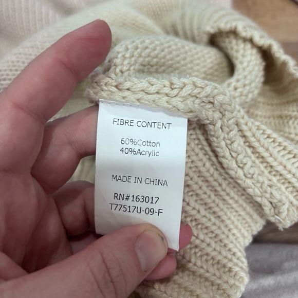 Princess Polly Cream Chunky Knit Sweater Dress Balloon Sleeve US 8 T77517U-09-F - Picture 6 of 6